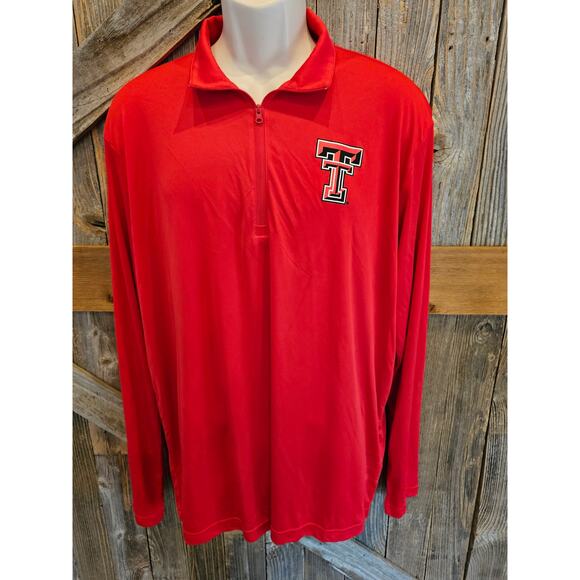 Sport tek size XL red raiders texas tech 1/4 zip performance pullover mens EUC * - Picture 1 of 7